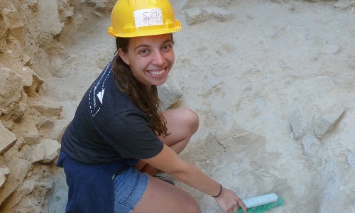 Kerry Ulm, A&S ’19 works on a dig site in Greece