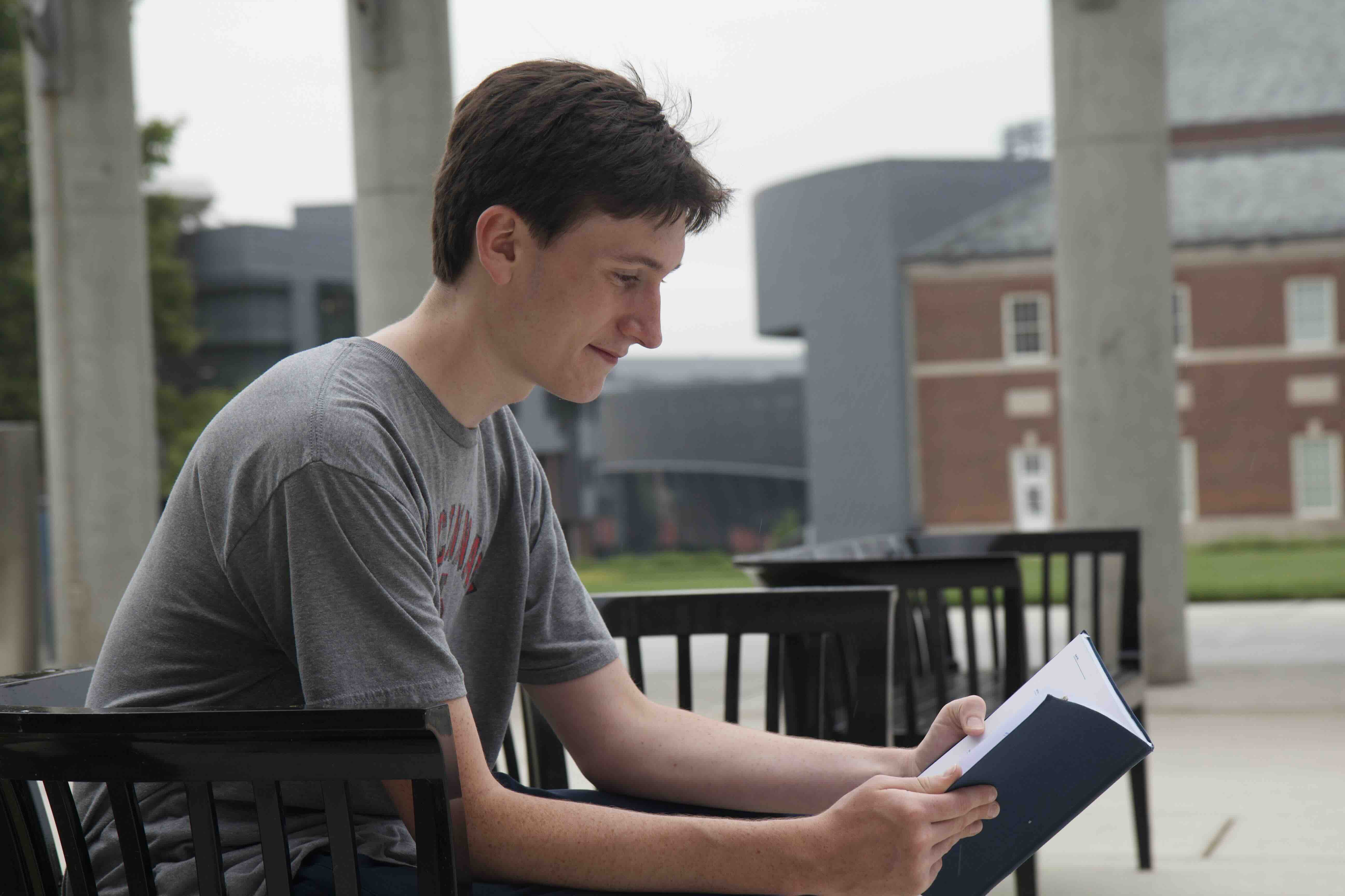Case reading on a bench