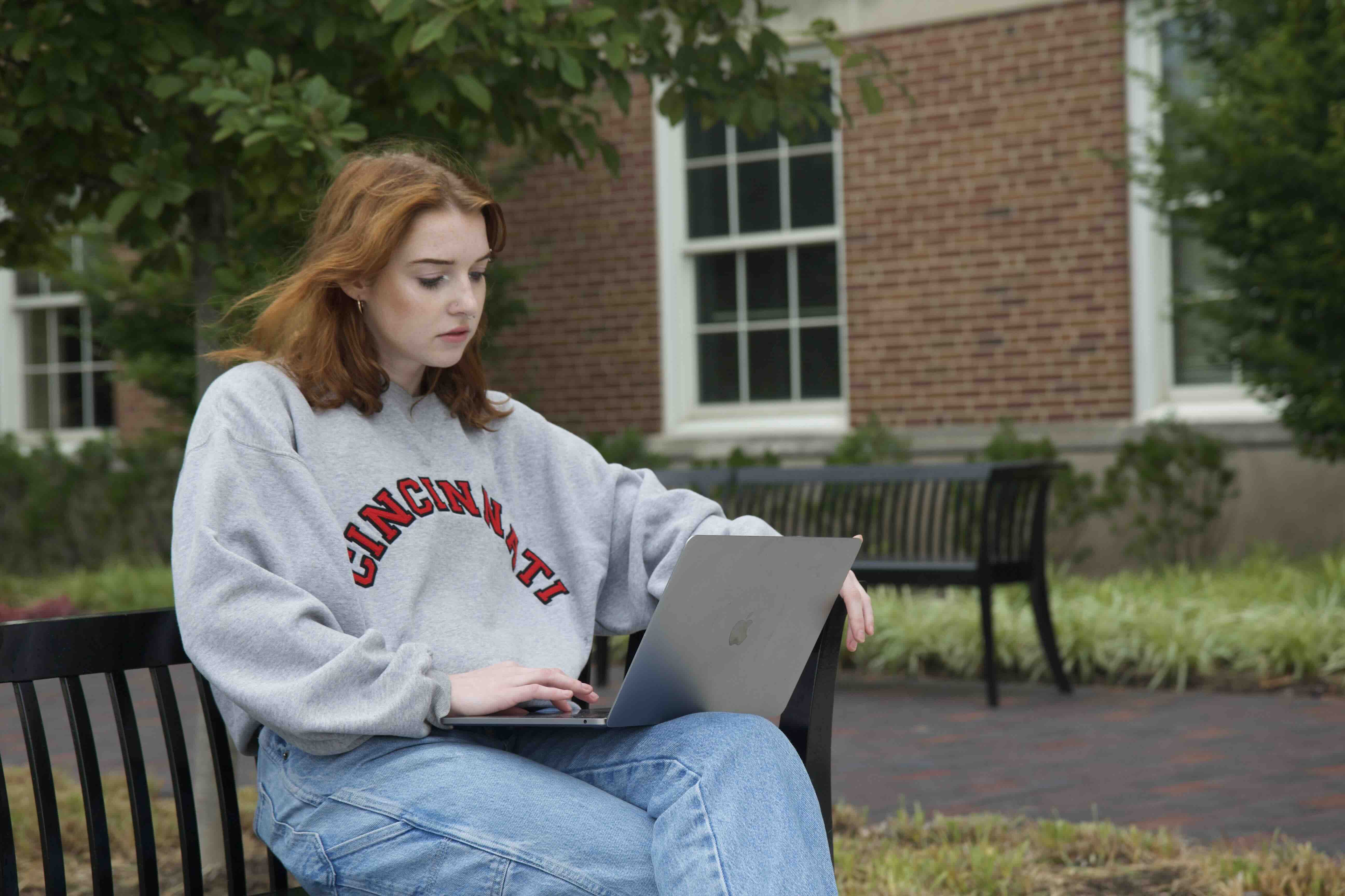 Josie on computer