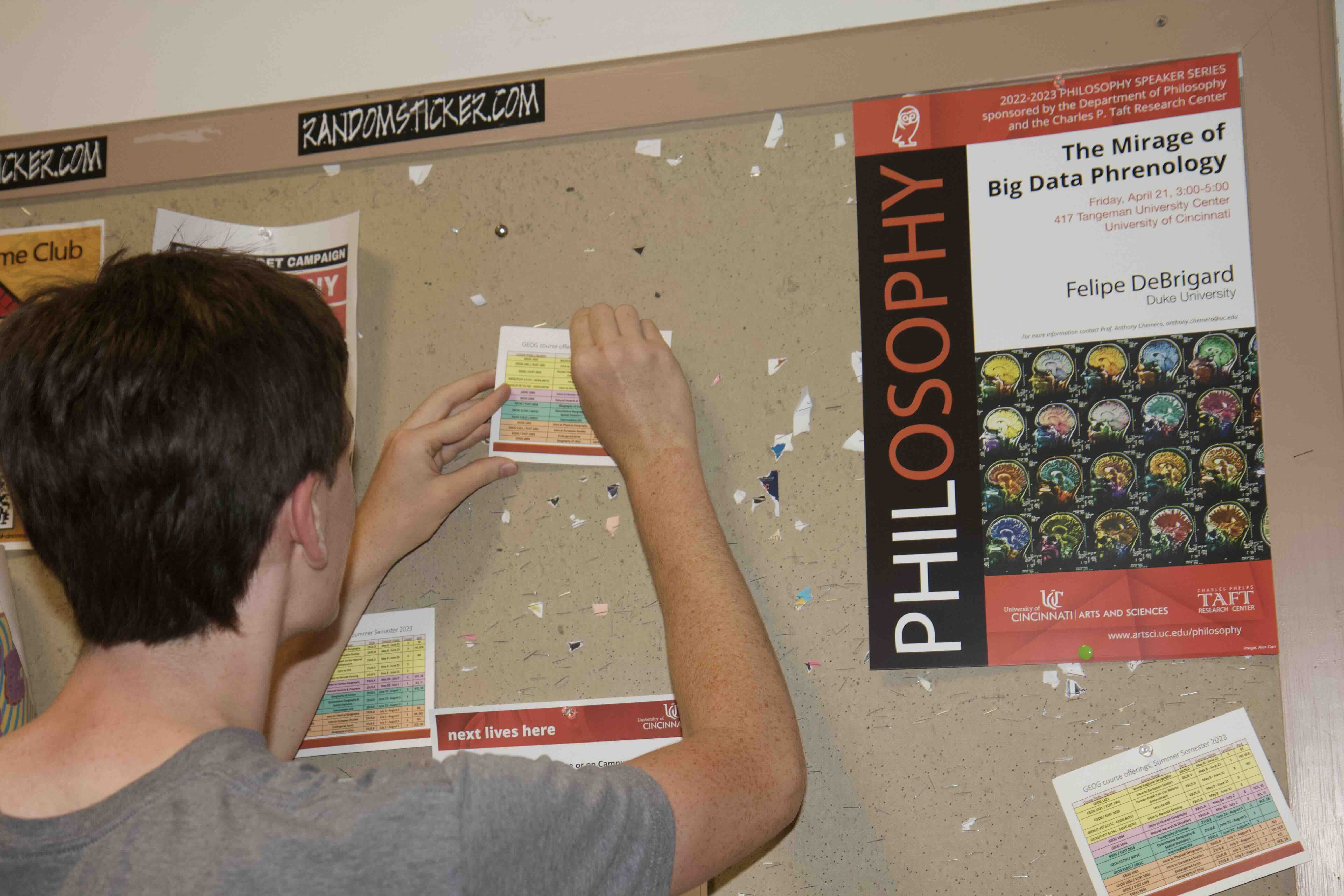 Case putting paper on board