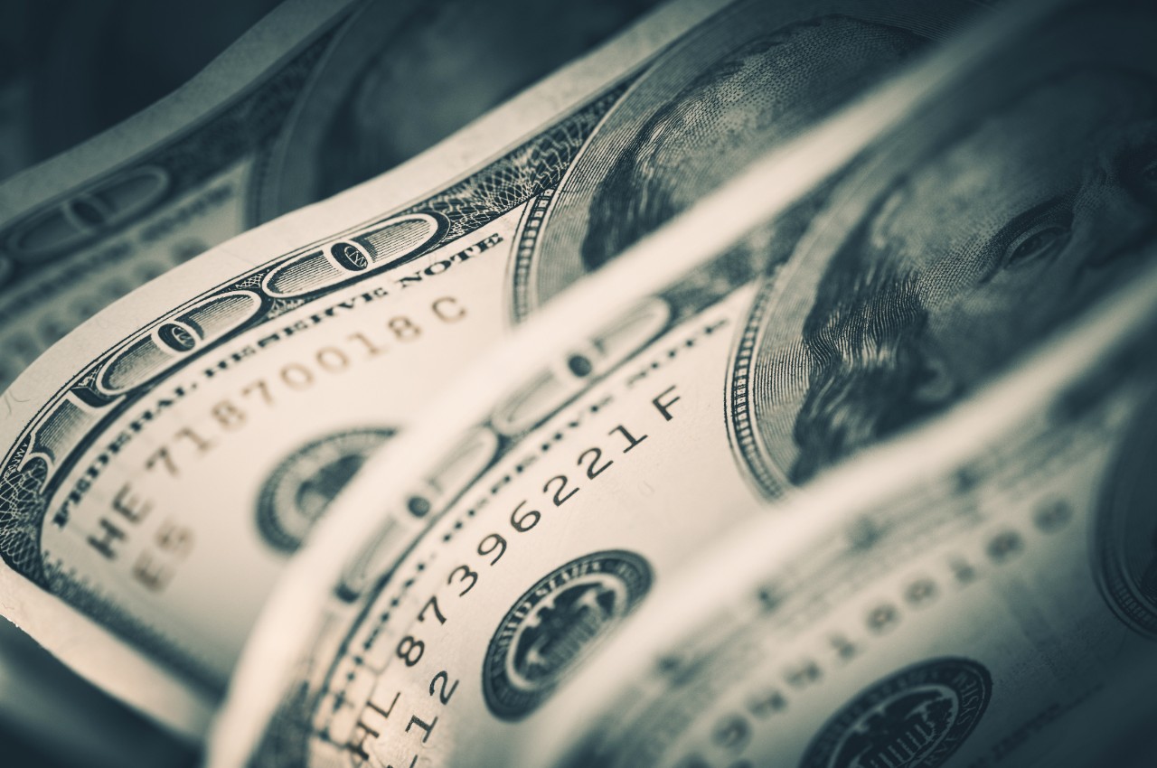 Close-up of 100 dollar bills